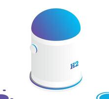 Isometric h2 hydrogen storage tank. Object isolated on white background. vector