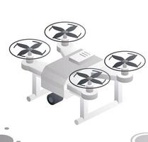 Isometric drone quadcopter isolated on white. vector