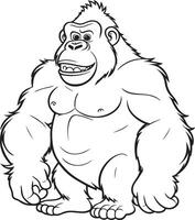 Color a Strong Gorilla Design Page vector