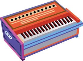 A flat style illustration of a harmonium vector