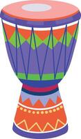 Flat style illustration of djembe drum vector