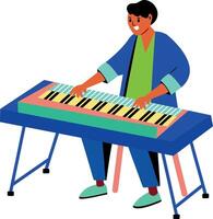 A flat style illustration of clavichord player vector
