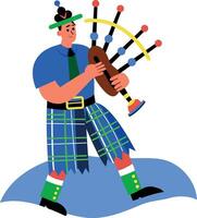 A flat style illustration of bagpipes music vector