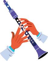 A flat illustration of clarinet flute vector