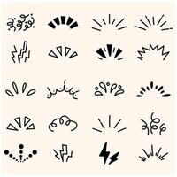 Explosive shock With illustration style doodle and line art vector