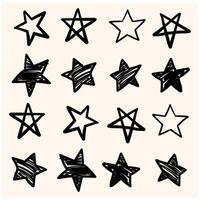 Star With illustration style doodle and line art vector