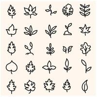 Signs of leaves With illustration style doodle and line art vector