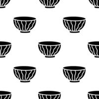 Cartoon watermelon pattern bowl silhouette seamless pattern. vector