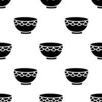 Cartoon luxury pattern bowl silhouette seamless pattern. vector