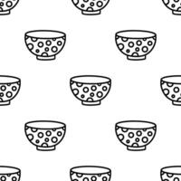 Cartoon dot pattern bowl seamless pattern. vector