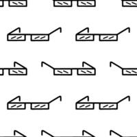 Cartoon doodle rectangular shape glasses seamless pattern. vector