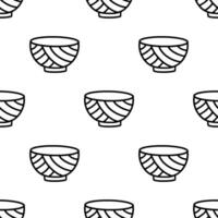 Cartoon japanese style pattern bowl seamless pattern. vector