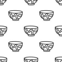 Cartoon abstract pattern bowl seamless pattern. vector