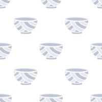 Cartoon minimal japanese style pattern bowl seamless pattern. vector
