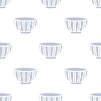 Cartoon gray stripe pattern bowl seamless pattern. vector