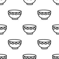 Cartoon luxury pattern bowl seamless pattern. vector