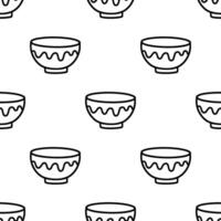 Cartoon melt pattern bowl seamless pattern. vector