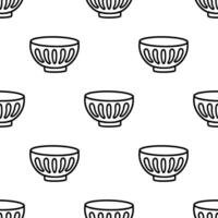 Cartoon old design pattern bowl seamless pattern. vector