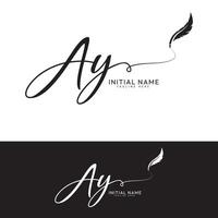 AY Y A initial signature logo template vector