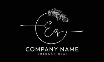 EQ Q E initial signature logo template vector