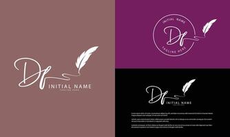 DF F D initial signature logo template vector