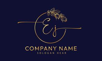 EI I E initial signature logo template vector