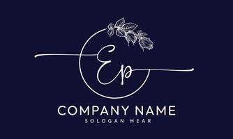 EP P E initial signature logo template vector