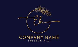 EH H E initial signature logo template vector