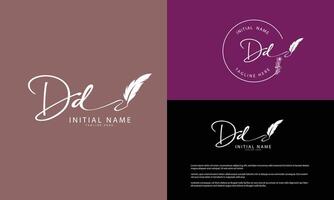 DD D D initial signature logo template vector