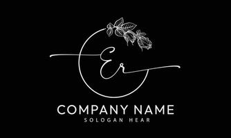 ER R E initial signature logo template vector