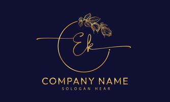 EK K E initial signature logo template vector