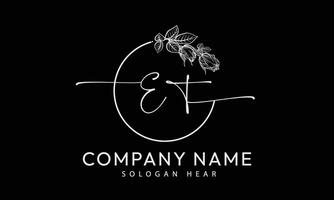 ET T E initial signature logo template vector