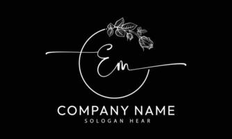 EM M E initial signature logo template vector