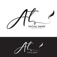 AT T A initial signature logo template vector