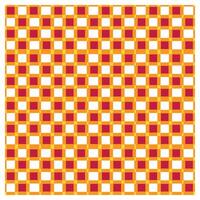 A 2D grid pattern with alternating red, orange, and white squares creating a checkered design. vector