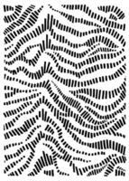 Abstract black dashes forming wavy, optical illusion-like patterns on a white background, A detailed black and white zebra print pattern featuring bold, contrasting stripes in a dynamic arrangement. vector