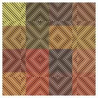 Black and red geometric pattern with alternating stripes and checkered diamonds. vector