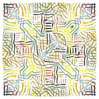 abstract geometric print scarf colorful line art pattern with intertwined shapes on a white background. vector