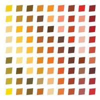 A grid of square color swatches ranging from yellow to dark red, depicting a gradient. vector