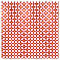 Red and yellow geometric pattern with repetitive star and cross shapes. vector