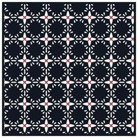 geometric flower shape retro print pattern seamless ornamental pattern with red flowers and white details on a dark background. vector