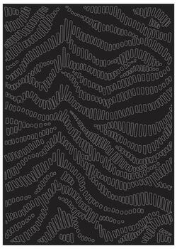 Abstract black and white pattern resembling topographic lines created with dots. vector