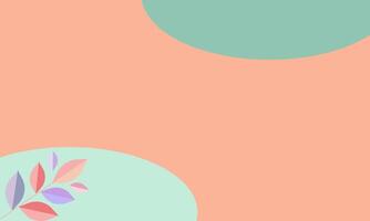 pastel circles and pastel leaf abstract background . vector