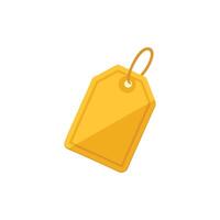 Golden price gift tag isolated flat illustration on white background vector
