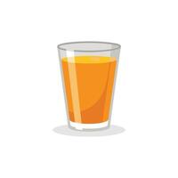 Glass with orange juice isolated flat illustration on white background. vector