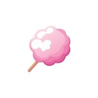 Pink cotton candy isolated flat illustration on white background vector