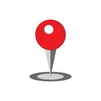 Red pin isolated flat illustration on white background vector