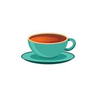 Cup of tea isolated flat illustration on white background vector