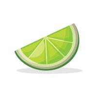 Slice of lime isolated flat illustration on white background vector