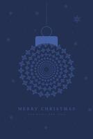 Merry Christmas and Happy New Year greeting card set. Luxury invitation with minimalistic Christmas ball design, composed of delicate snowflake patterns arranged symmetrically. vector